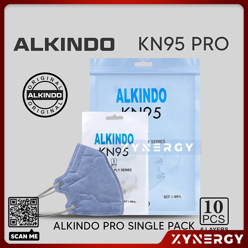 Masker Alkindo KN95 Pro 6 ply Single Pack isi 10 6ply Masker Sekali Pakai