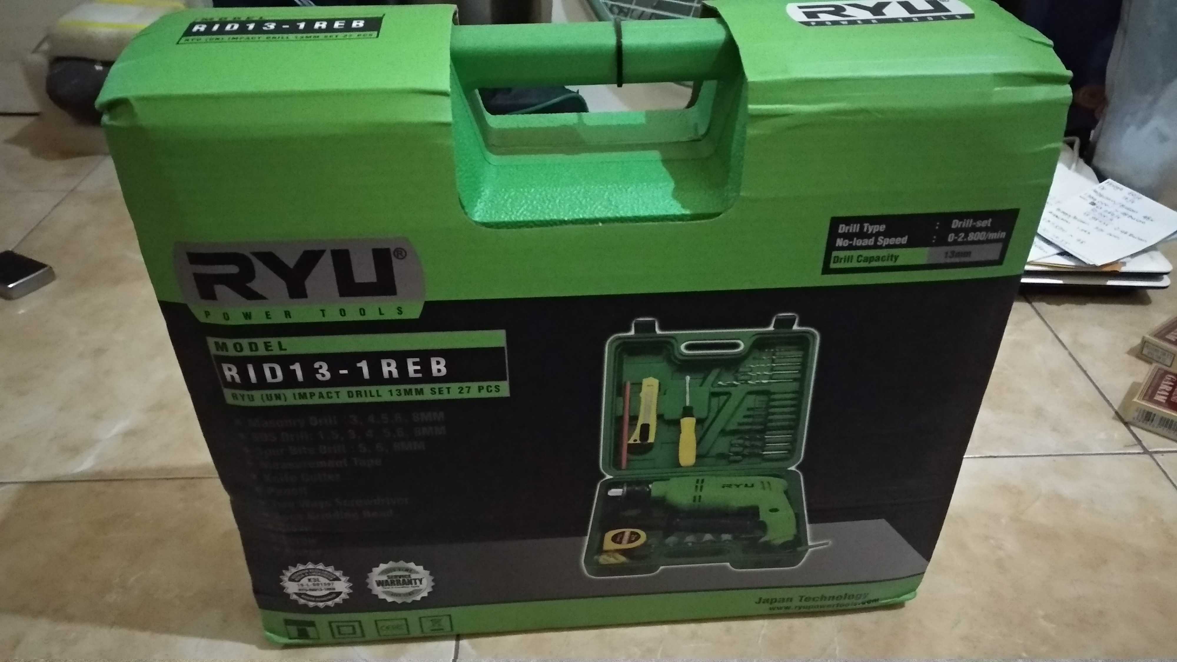 Ryu Mesin Bor Koper Set 13 Mm Rid13-1reb Rid13-1 Reb Mesin Bor Impact Drill Beton Tembok Bor Beton