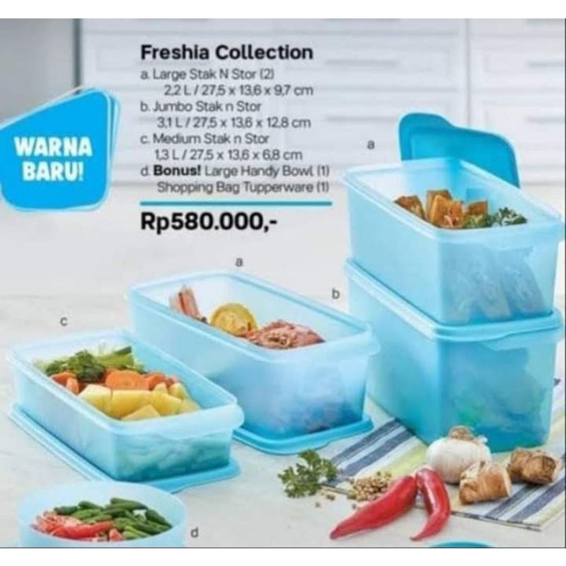 freshia collection tupperware ori 100% / set kulkas