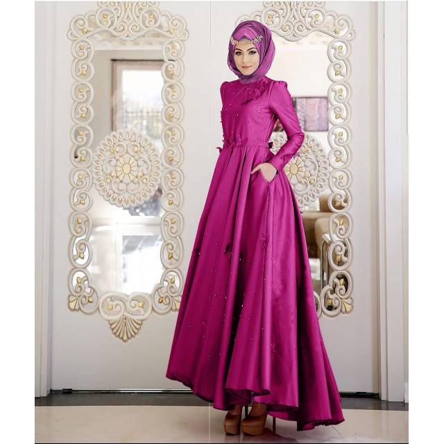 ZR Maxi kupu mutiara / Maxi wanita kekinian (Tersedia 4 warna)