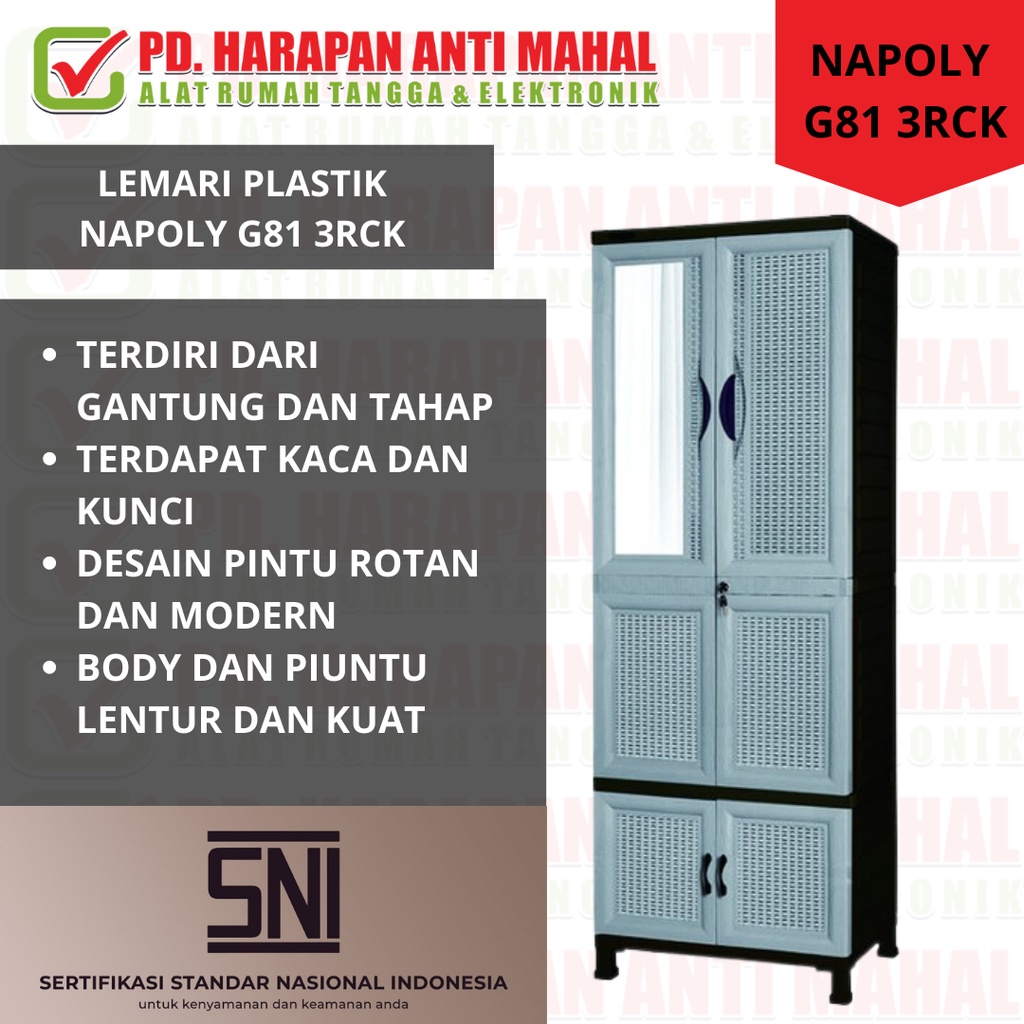 LEMARI NAPOLY G81 3RCK/ LEMARI PLASTIK NAPOLY G81 3RCK/ LEMARI PELASTIK NAPOLY G81 3RCK/ LEMARI BAJU