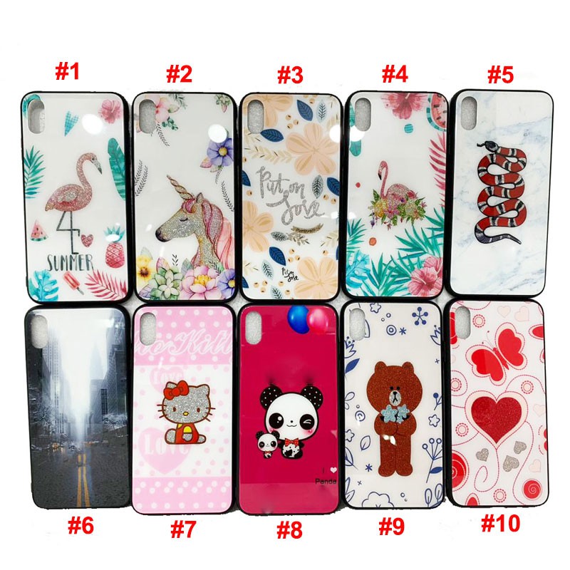 Case Karakter Motif Lucu Glass Back Xiaomi Redmi 6A / Redmi 7A / Note 7