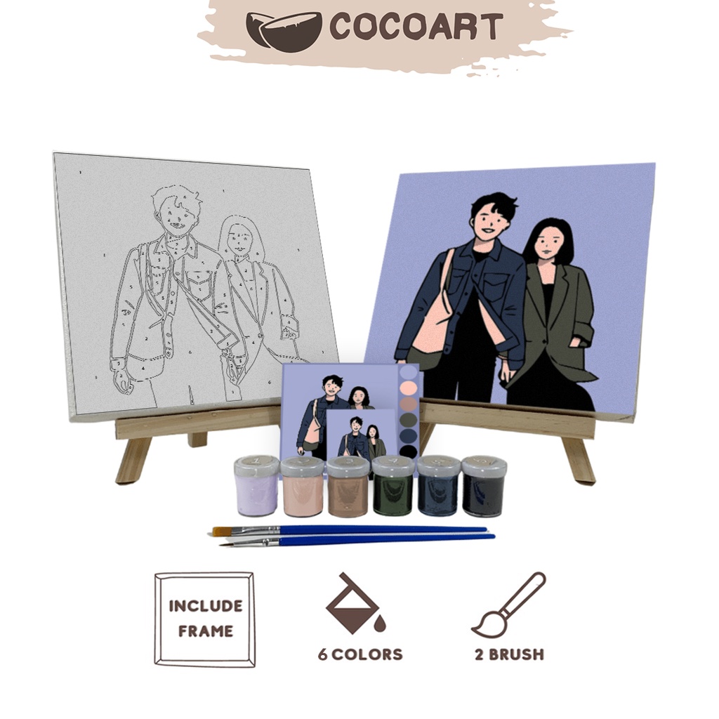 

RK Custom Paint By Number Kit [ Couple ] - Cocoart.id I Kanvas 20 x 20 cm
