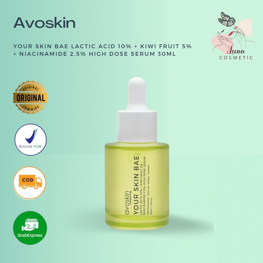 Avoskin Your Skin Bae Lactic Acid 10% + Kiwi Fruit 5% + Niacinamide 2,5% High Dose Serum 30ml