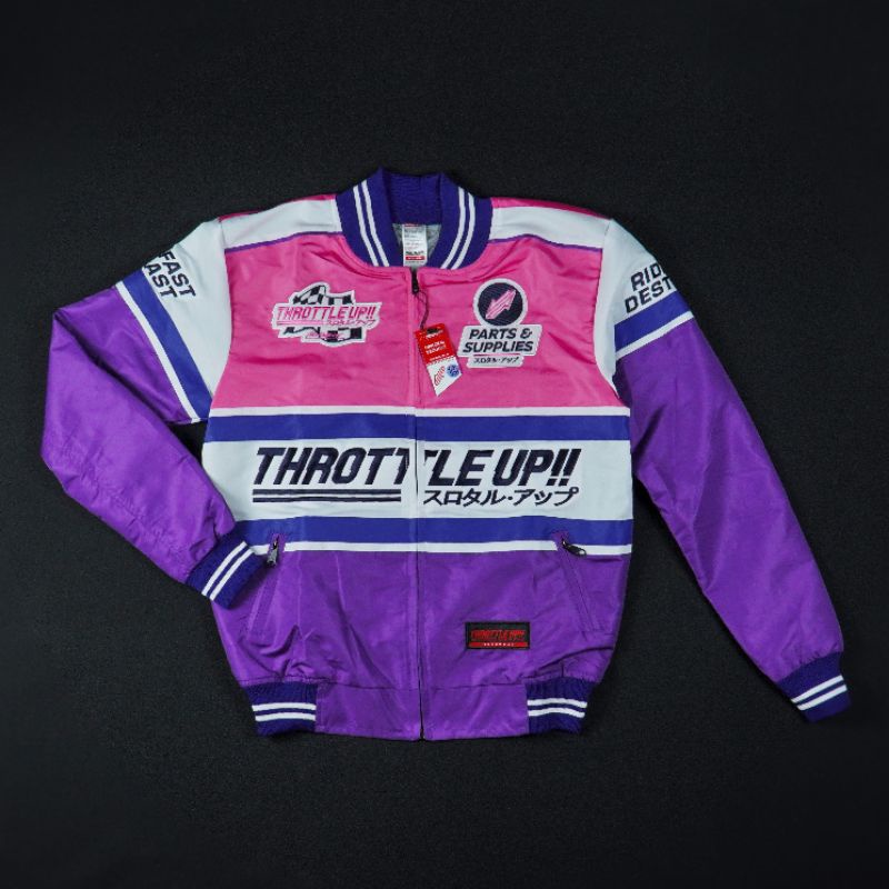 jaket THROTTLE UP!! Speed Legend Varsity Pink Purple