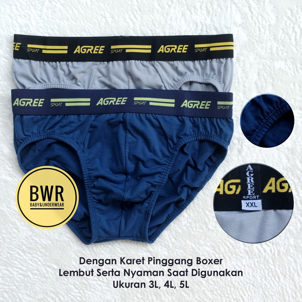 [ 2pc ] CD AGREE 2316 BIG SIZE | Celana Dalam Pria Jumbo Men's Brief - Bwr III R2-T2