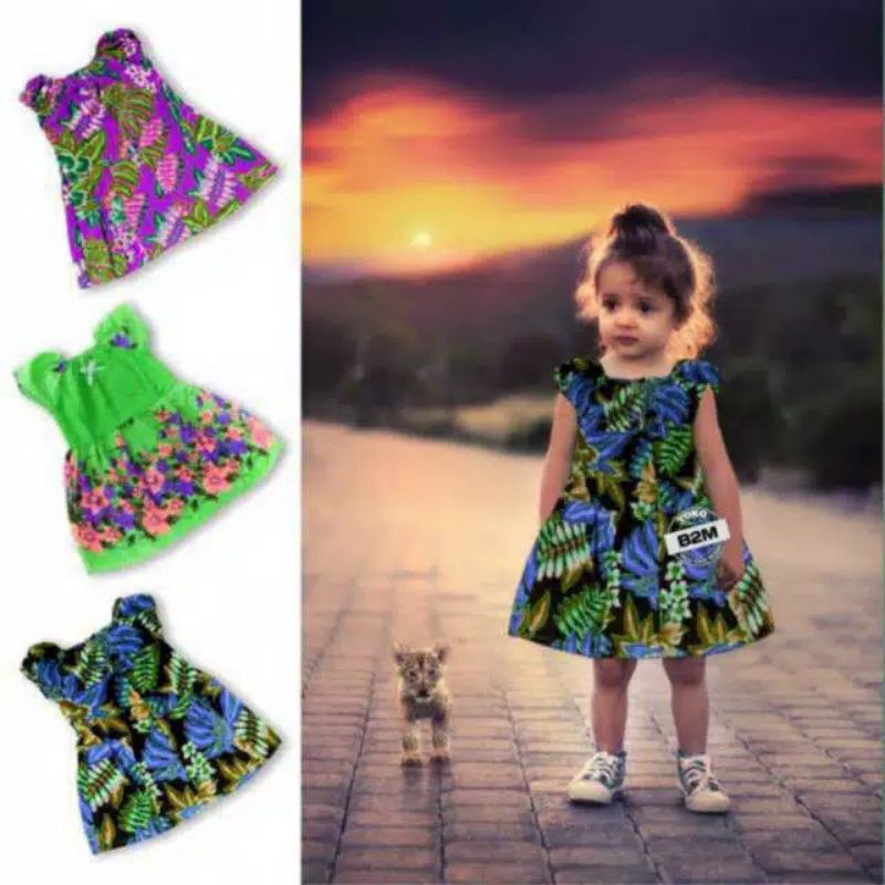 DASTER Dress Batik ANAK 1-4th  / BAJU TIDUR /  MOTIF RANDOM