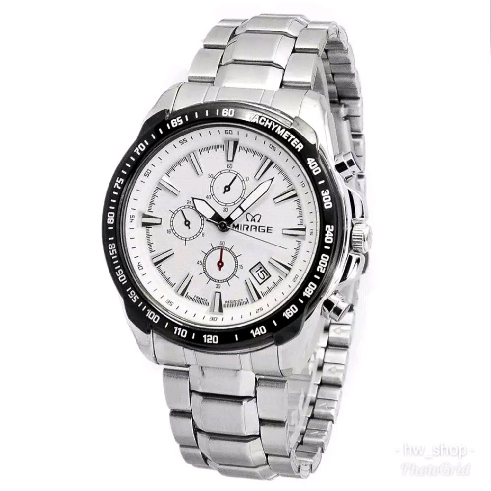 Jam Tangan Pria Mirage 8305 Silver Original