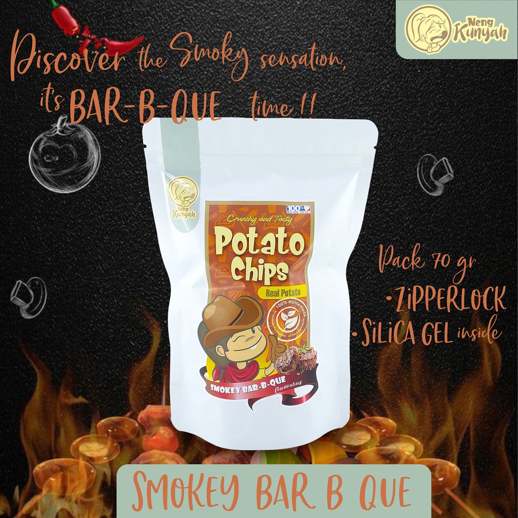 

Neng Kunyah Potato Chips / Keripik Kentang Smokey Bar-B-Que 65 gram