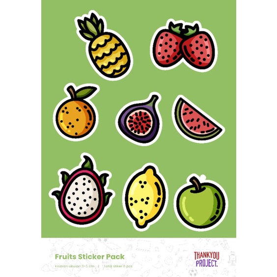 Stiker anak edukasi buah-buahan - fruit sticker tumbler journal planner decor