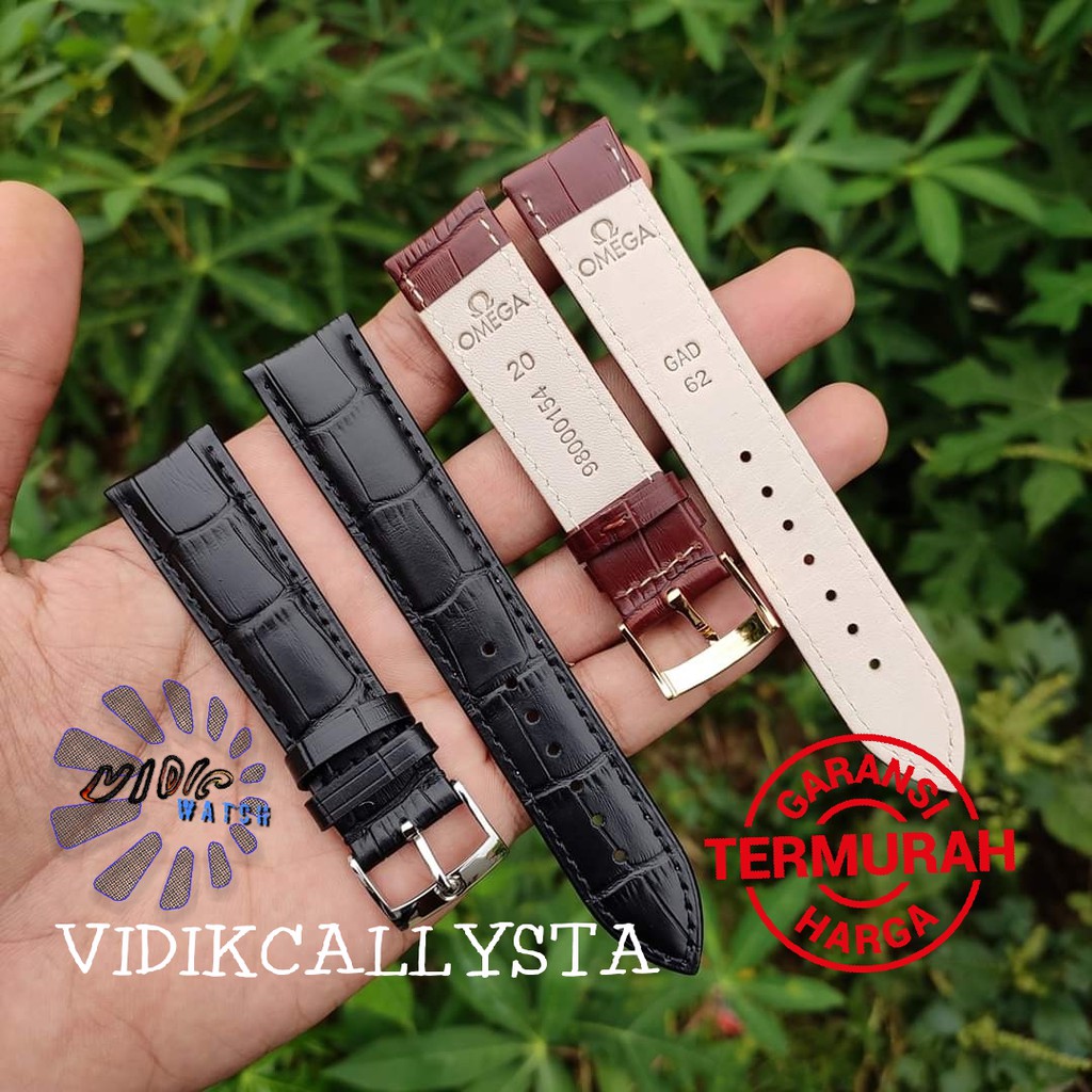 Strap Tali kulit Omega Seamaster 20mm Tali jam Tangan Omega Original Oem 20 MM