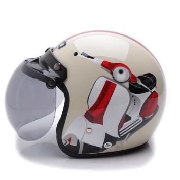 WTO Helm Retro - Vespa - Cream [Helm Dewasa]