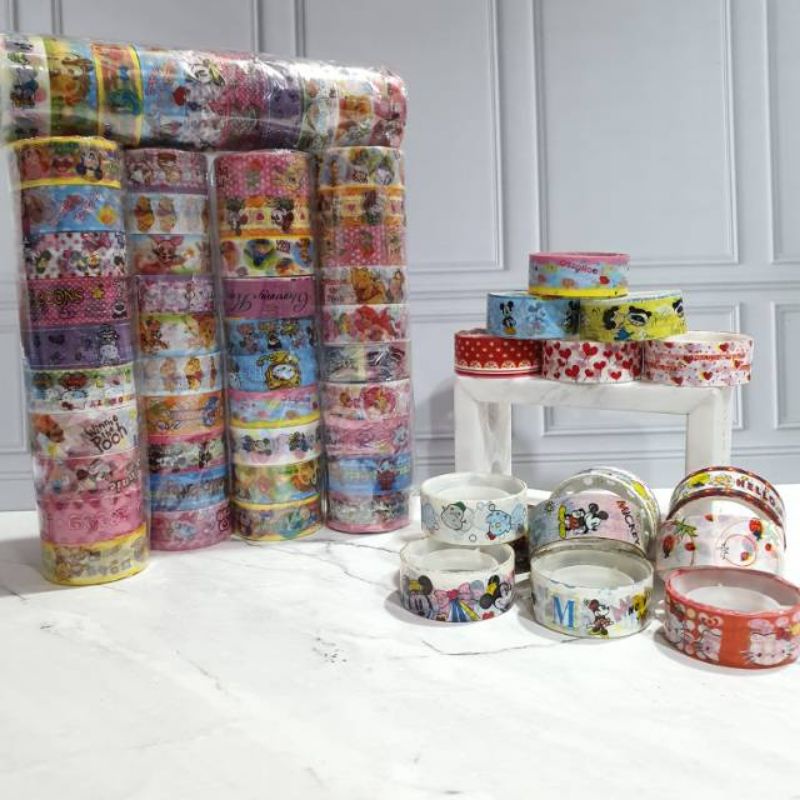 

[1pcs] Washi Tape Selotip Isolasi Solasi Motif Fancy Lucu Dekorasi Jurnal Strapbook