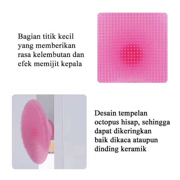 Sikat Mandi Silikon Bayi /  Baby Silicone Bath Brush / Sikat Silikon Kepala / Sikat Keramas Silikon