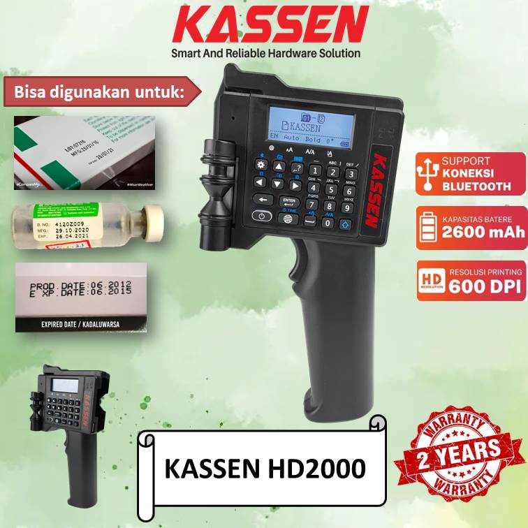 PRINTER HANDHELD HK200 INKJET BLUETOOTH KASSEN HD-2000 / HD2000 / HD 2000 PENCETAK TANGGAL KADALUARSA