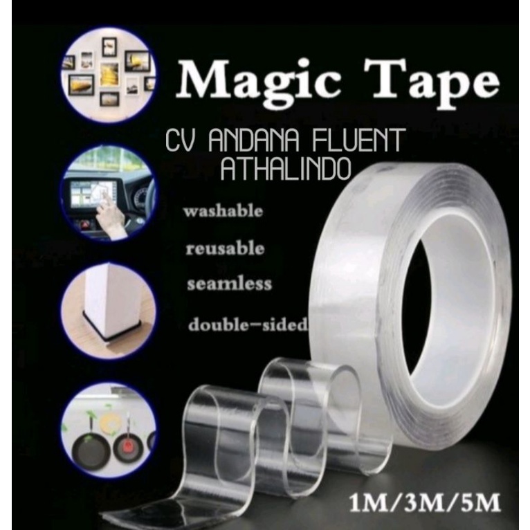 

double tape nano double tape tebal 1mm 2mm 3meter lakban tebal solasi kuat dua sisi