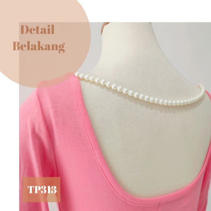 TP313 - ATASAN BAJU KAOS PINK PEARL WANITA IMPORT MURAH