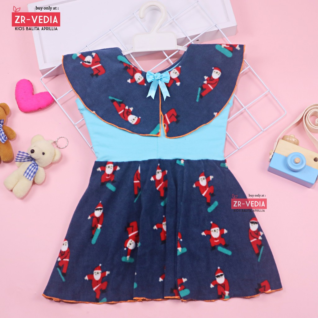 Dress Yolla size 1-2 Tahun / Dres Cape Anak Perempuan Murah Katun Adem Gaun Pesta Baju Kensi Cewek