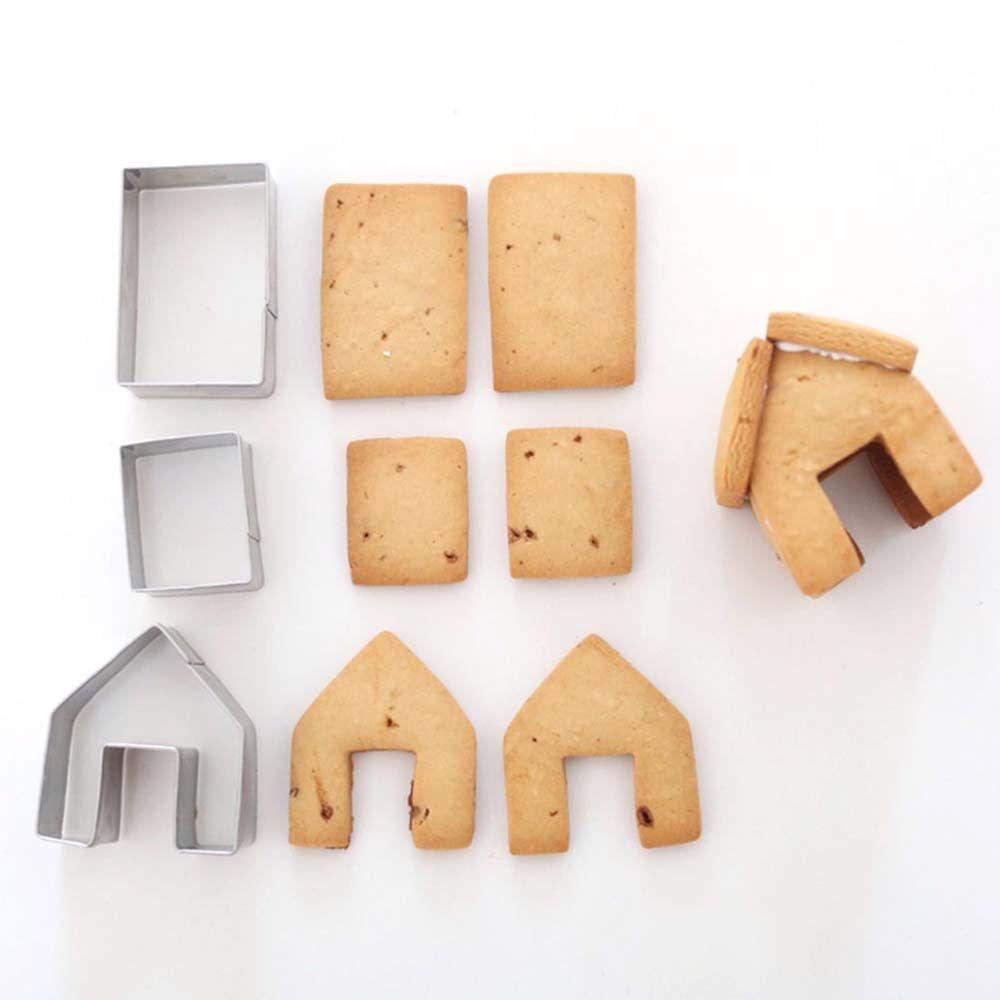 [Elegan] Cookie Cutter 3D Natal Fondant Kue Rumah Makanan Alat Dapur