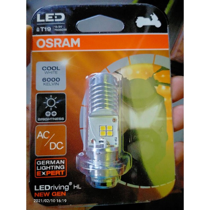 Lampu Motor LED OSRAM T19 H6 M5 K1 / Cool White 6000K ( 100% ORIGINAL )-H6 Putih