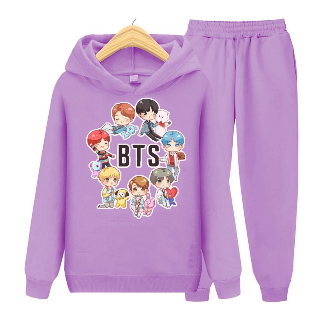 set hoodie bts korea anak cewek 1-11 th