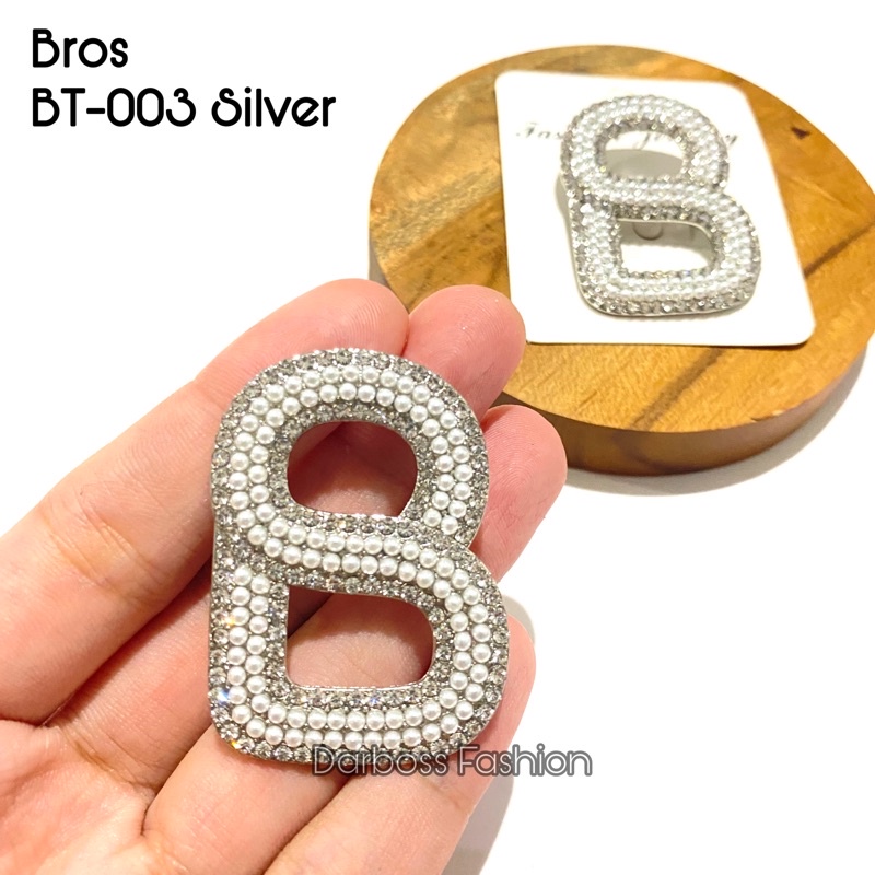 (part 1) Bros Jilbab / Bros Bahu / Bros Dada / Bros Dagu / Bros Kecil / Brooch / Bros Pin / Bros Mewah / Bros Premium / Bros Mutiara / bros button / bros B-BT-003 Silver
