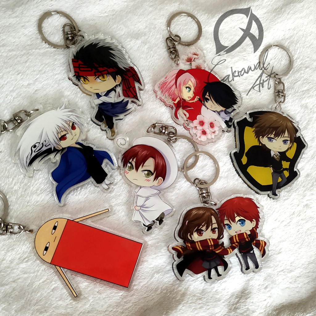 Keychain / Gantungan Kunci Aklirik [BESAR] Anime: naruto, gintama, nuramago, harry potter, hetalia
