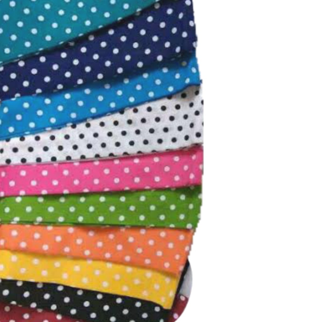 Kain Katun Meteran Motif Polkadot Kecil Warna