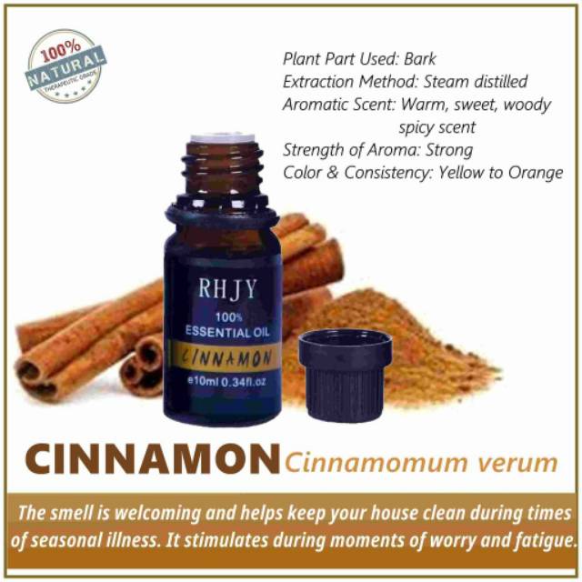 CINNAMON ESSENTIAL OIL PURE 100% AROMATHERAPY AROMATERAPI MINYAK ATSIRI MURNI RHJY CINNAMON