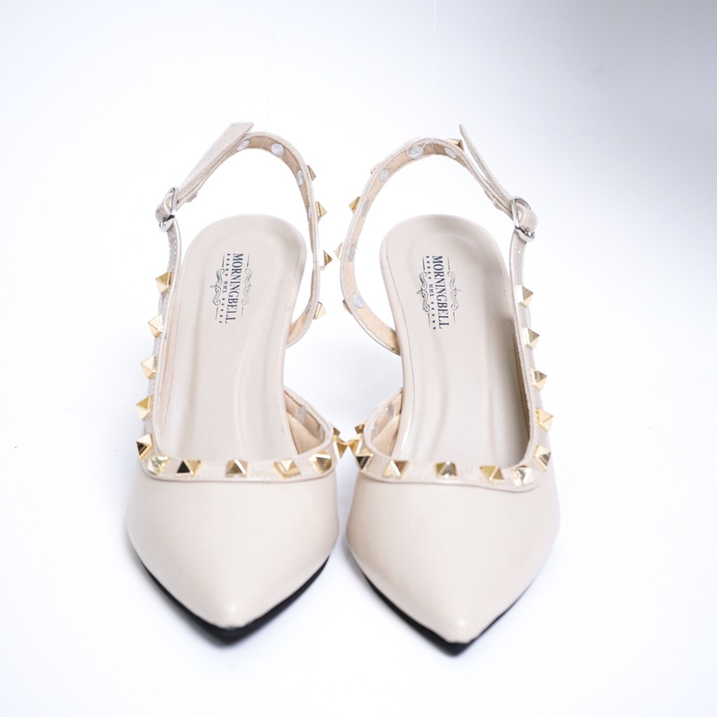 Morningbell best quality ladies heels stude pump tali belakang MB- 06