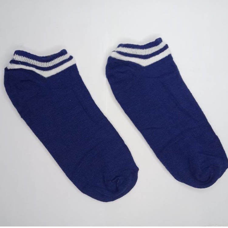 ⭐Gogoland⭐ Kaos Kaki Wanita Fashion Motif Strawberry Bunga Lebah Bee Kotak Biru Navy  Bunga Biru Green Leaf  Polos Pattern Garis Kaoskaki Pendek Korea Sock Import KK001-006-K3 BIRU