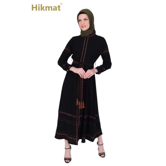 HIKMAT FASHION ORIGINAL ABAYA HITAM DAN WARNA  A3800