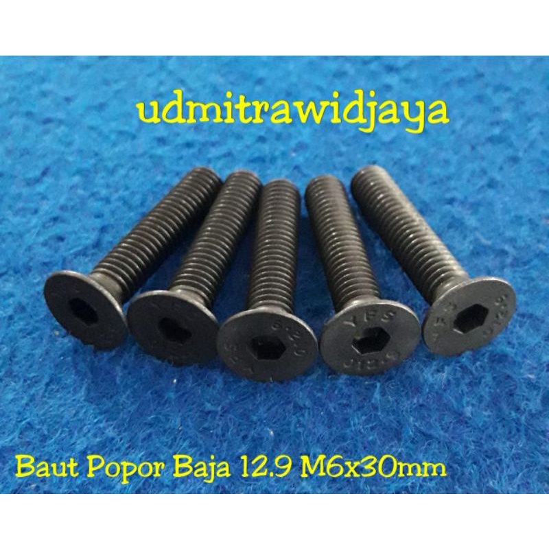 Baut Popor pohpor Stainless (anti karat) &amp; Baja murah berkualitas uk 6x30mm M6x30mm panjang 3cm