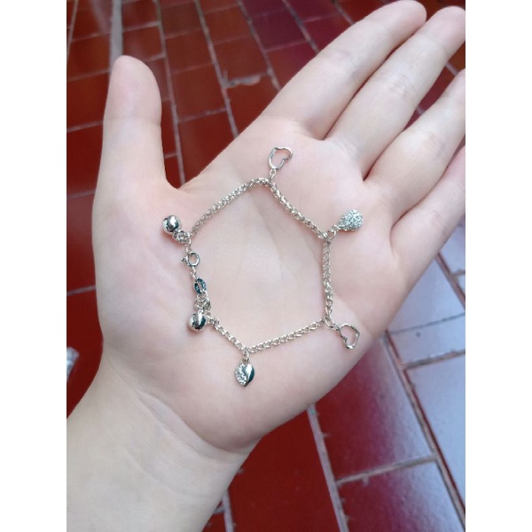 GELANG TANGAN RANTAI VICTOR*  + M TEARS MP+ LOVE + 2 BEL /GELANG PERAK ASLI SILVER 925 LAPIS EMAS/ GELANG FASHION WANITA