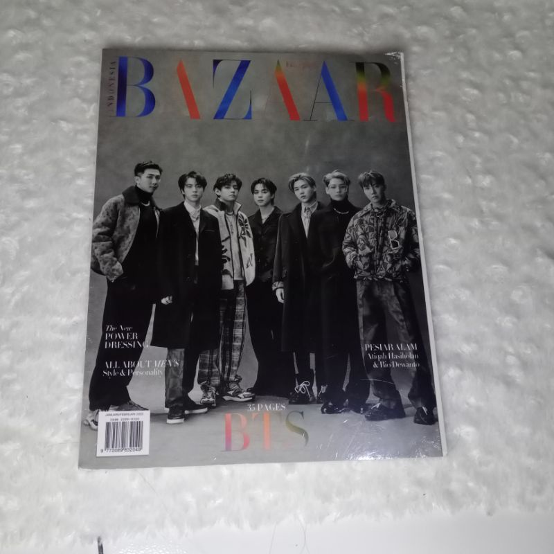 BOOKED Sealed Majalah Official BTS Magazine Bazaar Indonesia Harpers versi abu-abu