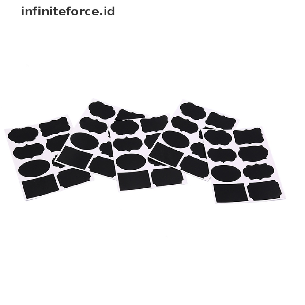 Infiniteforce.id 80pcs / set Stiker Papan Tulis Hitam 5x3.5cm Bisa Dihapus Untuk Label Toples Dapur