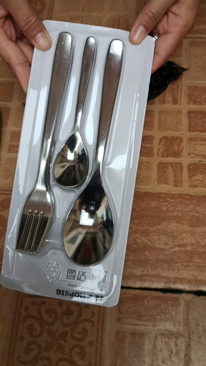 Mopsig Peralatan Makan (sendok, Garpu Dan Sendok Kecil) 1 Set Isi 12