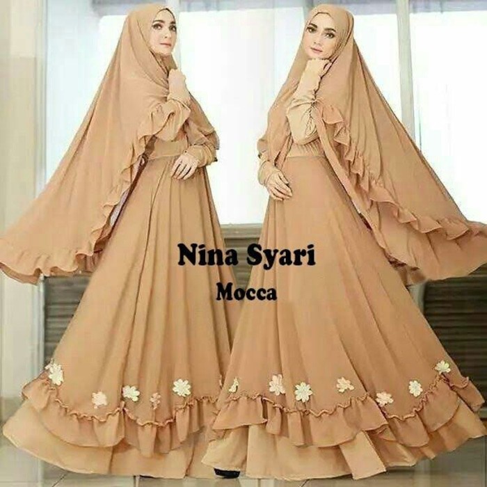PROMO FASHION MUSLIMAH GAMIS SYARI RENATA JUMBO BUSUI WOLFIS MONALISA LD110CM FIT TO XL BLACK I.7853