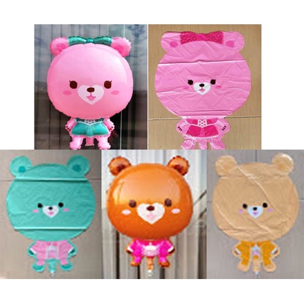 1pack / 50biji Beruang Kecil (BALON GAS/FOIL/TERBANG/KARAKTER )