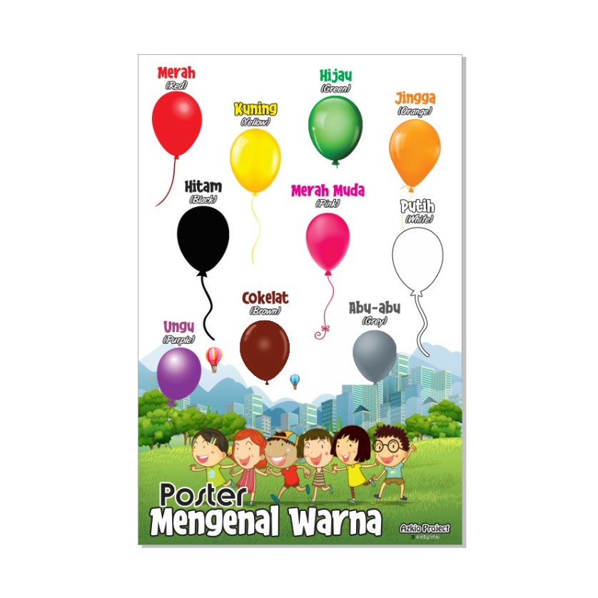 Poster Edukasi Mengenal Warna Ukuran A3 Shopee Indonesia