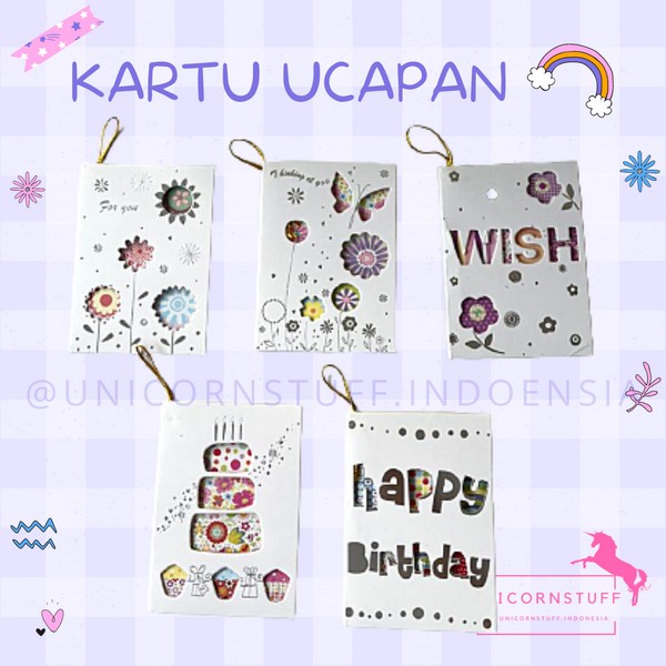 Kartu Ucapan Ulang Tahun Unicorn Gift Card Anak Perempuan Cewek Cowok