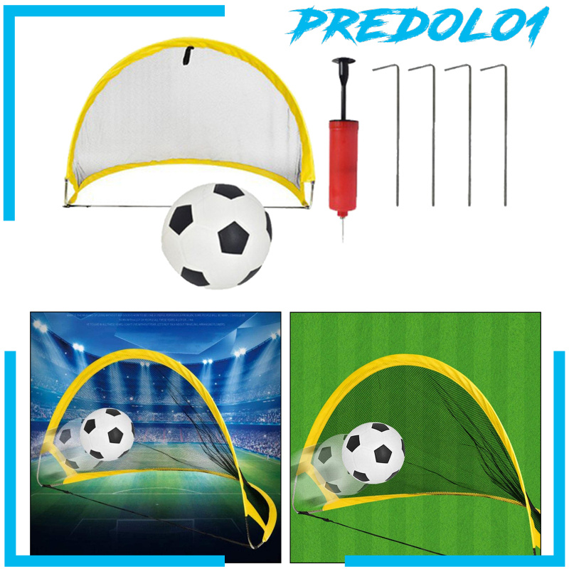 [PREDOLO1]Pop-up Soccer Goal Premium Foldable Durable Yellow Portable Goals Nets