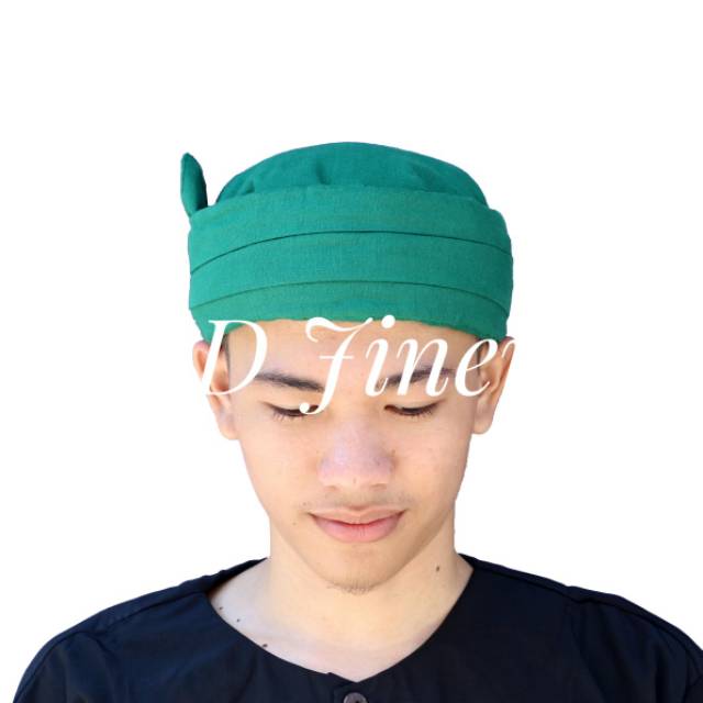 Blangkon Iket Sunda Premium Candra Sumirat Hijau - Ikat Iket Candra - Blangkon Sunda -  Bendo Sunda