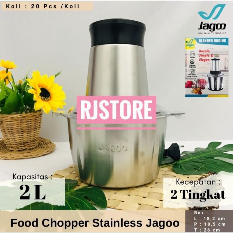 Food Chopper Stainless Jagoo / food chopper 2 L murah