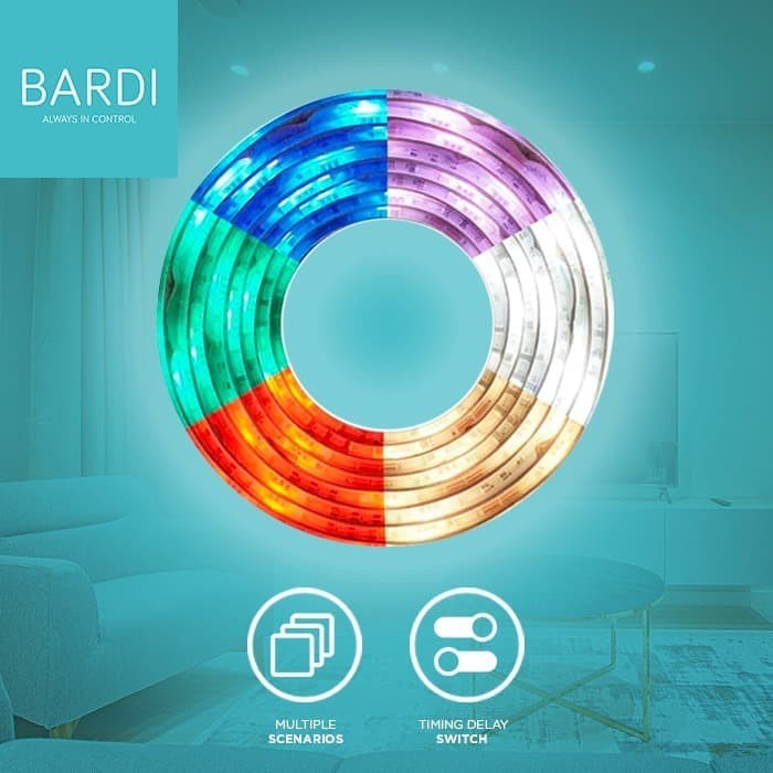 BARDI Lampu LED Strip RGBWW Wifi 2m - control by app / google home / alexa