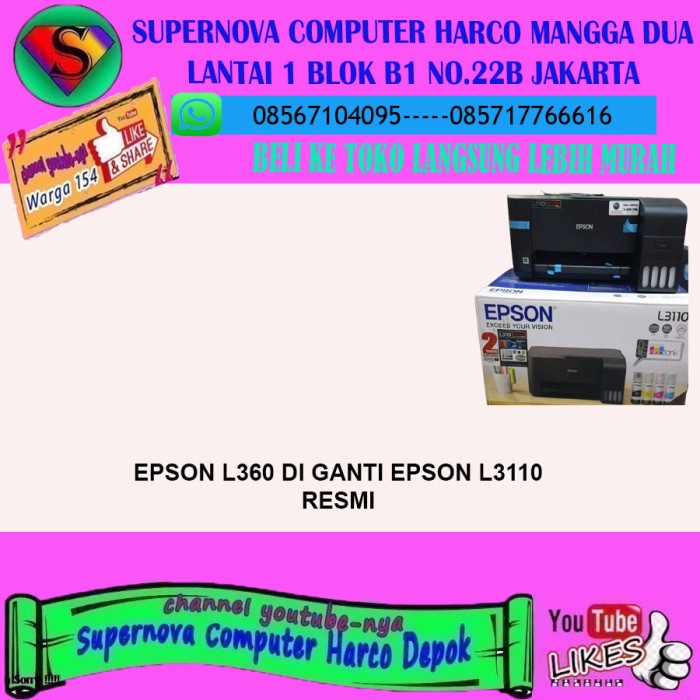 Jual EPSON L360 DI GANTI EPSON L3110 RESMI Shopee Indonesia