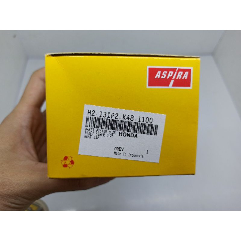 PAKET SEHER PISTON KIT SET HONDA BEAT ESP FI OVERSIZE 0.25 0.50 0.70 100 ASPIRA K48-Oversize 0.25