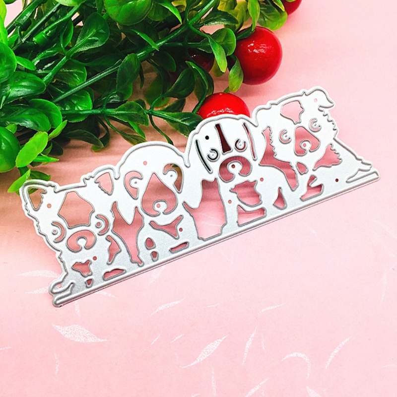 Cetakan Stensil Cutting Dies Motif Hewan Anjing Lucu Bahan Metal Handmade DIY Untuk Anak / Dewasa