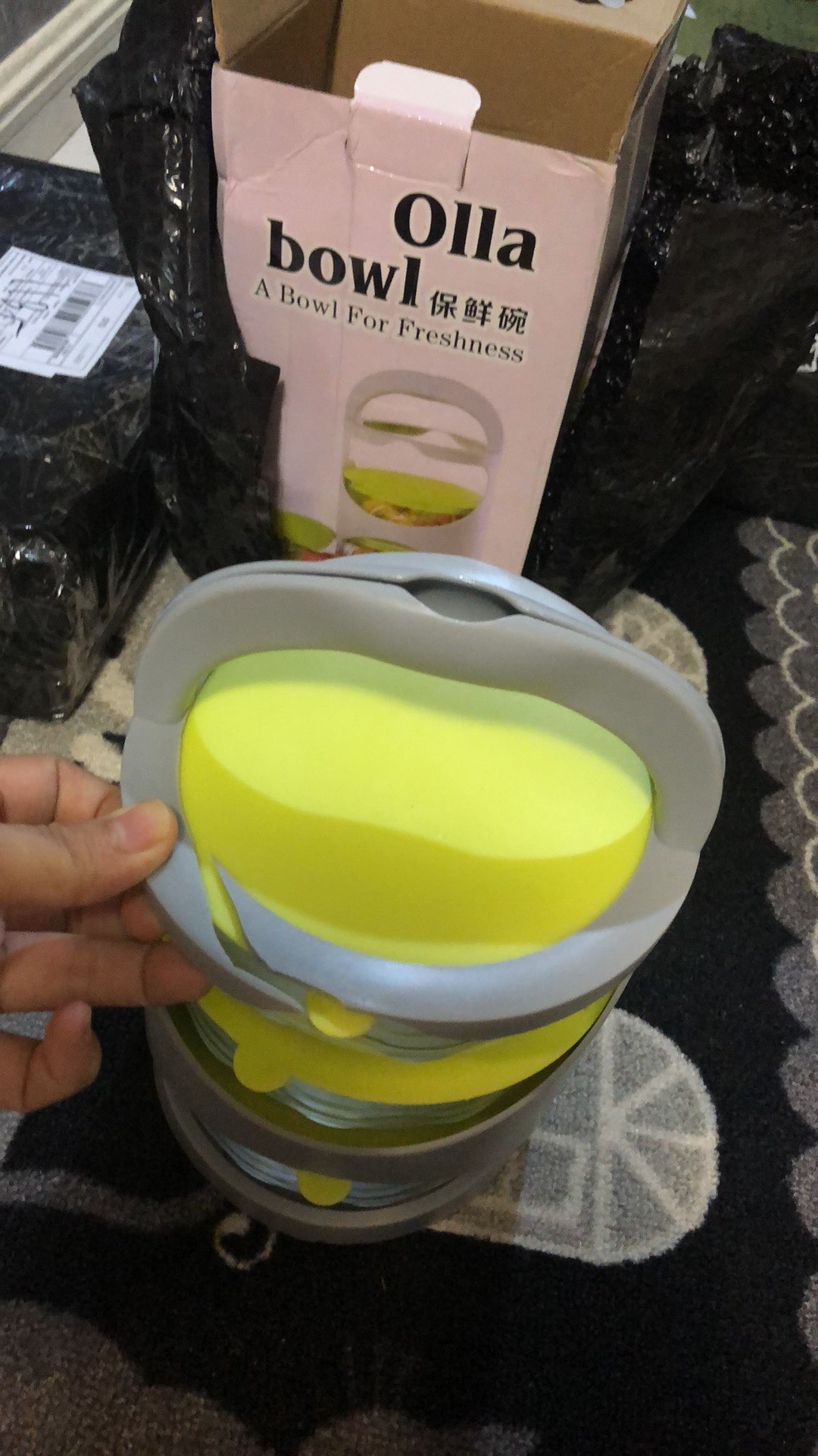 Rantang Kaca 3 Susun - Bowl Glass - Mangkok Tempat Bekal Makanan