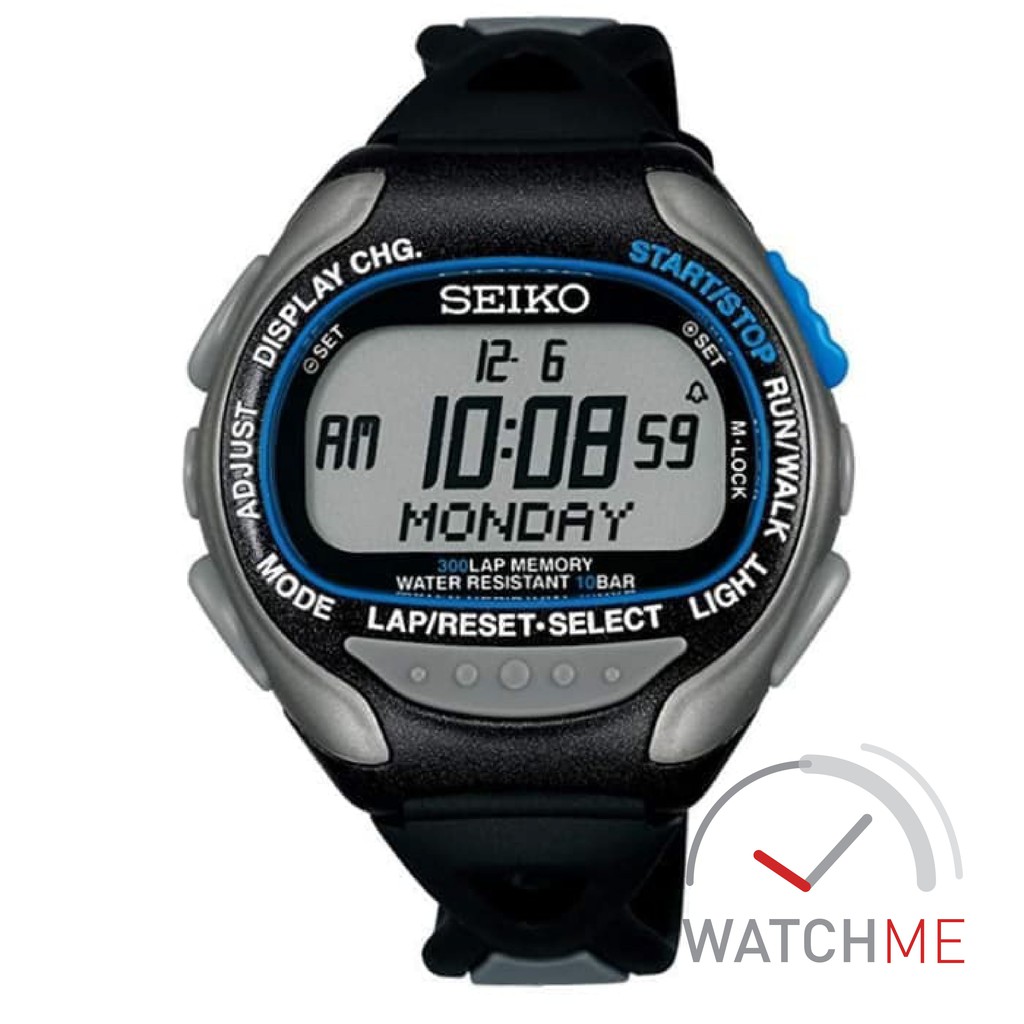 Jam Tangan Seiko Prospex SBDH001 Super Runner Quartz 100m Black Strap Original Bergaransi